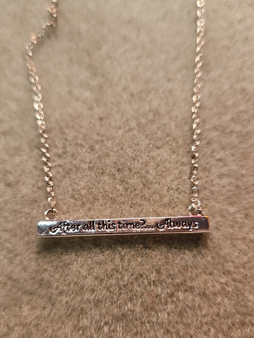 Silver Bar Necklace - "After all this time?... Always"
